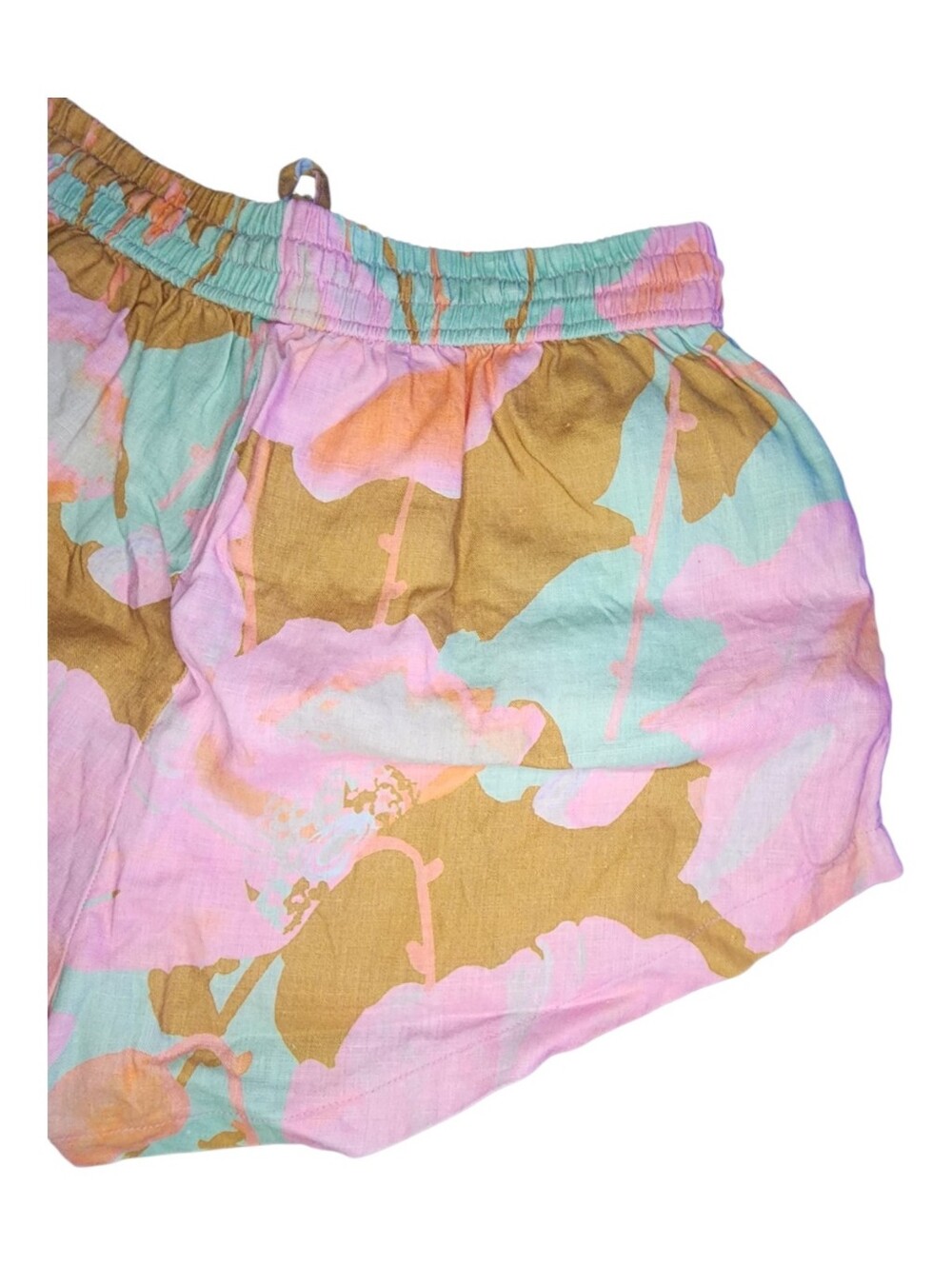 Lanhtropy Aquarela Elastic Waist Linen Shorts, Womens Large - Picture 12 of 13